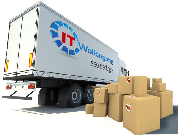 Illustration showing Truck 'Delivering' IT Wollongong's high quality SEO packages
