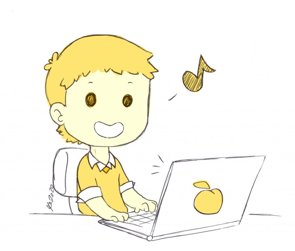 Cartoon of a business person happy with their well-made website